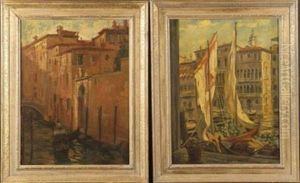 View Of Venice (+ Another; 2 Works) by Arnaldo Casella Tamburini Jr.