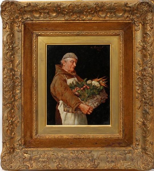 Grocer With Basket Of Vegetables - view 1