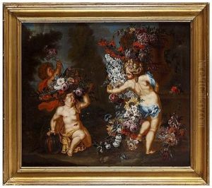 A Putto With Flowers