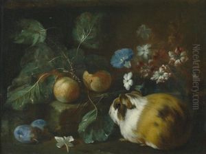 Stilleben Mit Blumen, Fruchten Und Einem Meerschweinchen