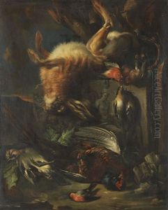 Jagdstillleben Mit Hase Und Vogeln Jagdstillleben Mit Hase Und Vogeln