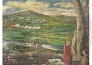 Landscape With Woman by Yasushi Tanaka