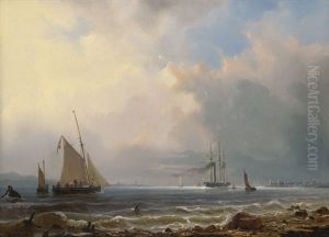 Kustenlandschaft Mit Blick Auf Schlos Kronborg