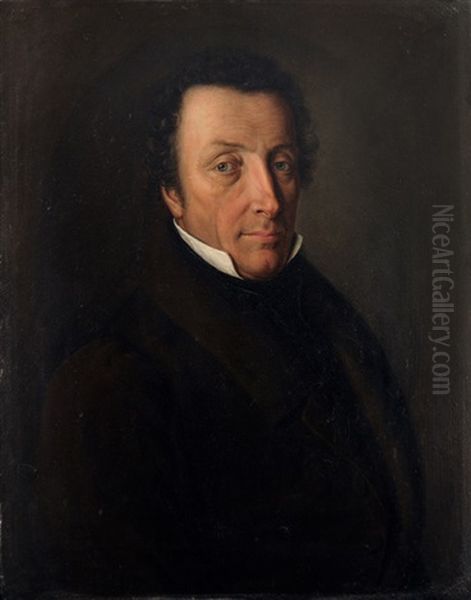 Portrait Heinrich Hiestand, Gemeind Ammann (+ Verena Hiestand Gebohrne Tanner, Gem. Von Ihrem Bruder Rudolf Als Dankbares Andenken; Pair) - view 1