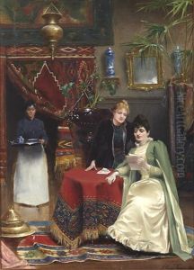 Women Reading A Letter by Henri Adriene Tanoux