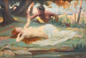 Nymphe Et Faune Au Bord De L'eau