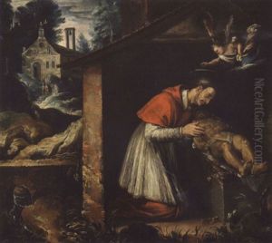 Heiliger Karl Borromaus Meditiert Uber Dem Leichnam Christi by Tanzio da Varallo
