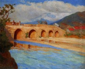 Le Pont Sur La Riviere A Beyrouth by Edmond Tapissier
