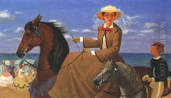La Promenade A Cheval Sur La Plage - view 1