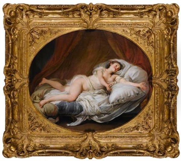 Young Lady Laying On A Bed - view 1