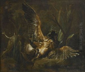 Pudel I Strid Med Rordrom (after Jean Baptiste Oudry)