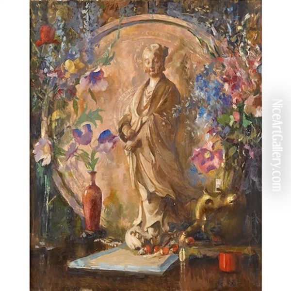 Still Life With Flowers And Statue - view 1