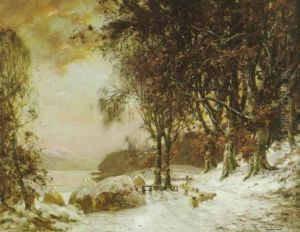 A Winter Landscape At Sunset, Strathway by J.A. Henderson Tarbet