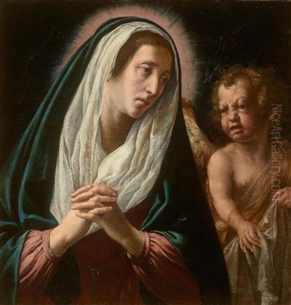 Mater Dolorosa With Putto Weeping - view 1