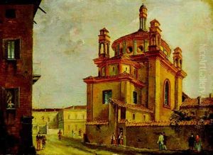 Veduta Milanese Con La Chiesa De S. Eustorgio