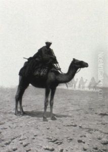 A Caravan Passing A Pyramid by Enrico Tarenghi