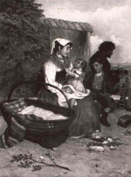 Italienische Fischerfamilie Am Strand - view 1