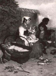 Italienische Fischerfamilie Am Strand by Enrico Tarenghi