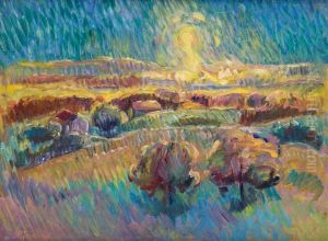 La Campagne Sous L`orage [storm In The Countryside] by Nikolai Aleksandrovich Tarkhov