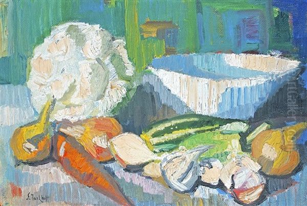 Vegetables Still Life With Porcelain Dish - view 1