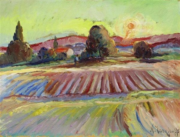 Promeneur Solitaire Au Coucher De Soleil - view 1