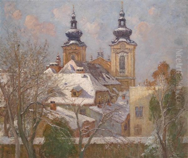 Blick Auf Die Ursulinenkirche St. Michael (1770-1772) In Linz - view 1