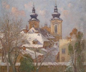 Blick Auf Die Ursulinenkirche St. Michael (1770-1772) In Linz