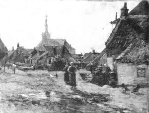 Szene In Einem Dorf by Bertha von Tarnoczy