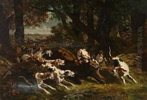 A Hubertus Hunting by Georges Emmanuel Oscar Tartarat