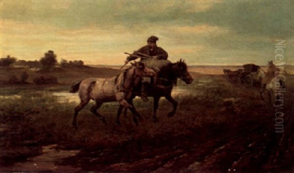 Breaking In A Young Horse - view 1