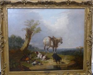 The Day's Bag - A Horse And Dogs With The Kill Beside A Lake The Day's Bag - A Horse And Dogs With The Kill Beside A Lake