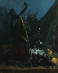 Still Life With Helios Statuette And Fruit