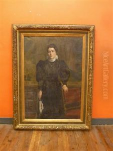 Portrait De L'epouse Du Peintre Joseph Gerard by Jules Tasquin