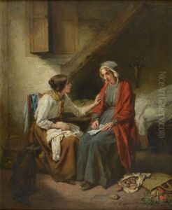 La Mauvaise Nouvelle by Nicolas Francois Octave Tassaert