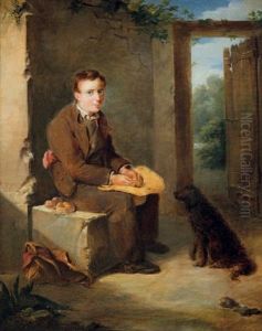 Le Repas Du Jeune Colporteur Et De Son Chien by Nicolas Francois Octave Tassaert