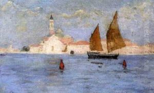 Bassin Sait-marc, Venise by Pierre Maurice Eugene Tastemain