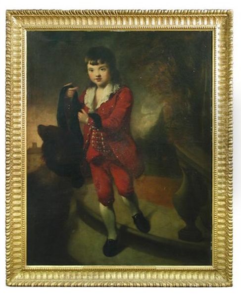Portrait Of George Woodhouse In Red, Holding Molly, His Setter, With A Sash - view 1