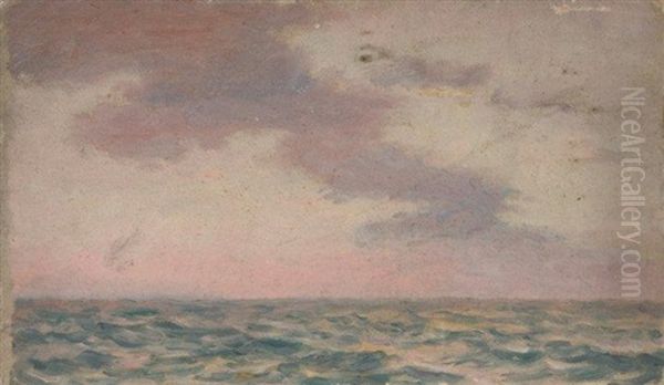 Vue Presumee De La Plage De Berck, Un Lever De Soleil Sur La Mer, Le Chevet De La Cathedrale De Senlis Et Une Ruelle De Nuit (4 Works) - view 1