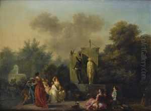 Parade Avec Pierrot, Scapin Et Arlequin by Nicolas Antoine Taunay