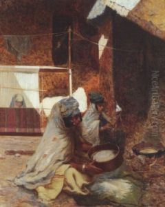 Les Fileuses by Jules-Charles-Clement Taupin