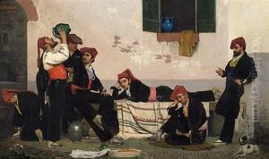 Katalanische Tanzer Bei Der Ruhepause by Henri Taurel