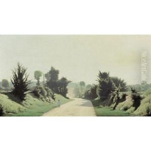 A Child On A Country Road by Henri Taurel