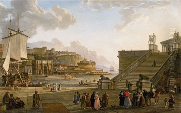 A Harbour Scene With A Capriccio - view 1