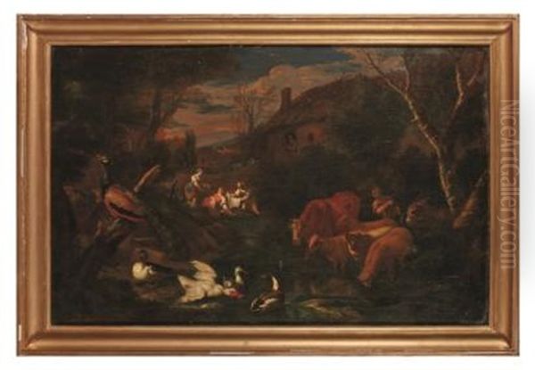 Scene Pastorale Dans Un Paysage - view 1