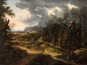 Gewittrige Landschaft Mit Hirte Und Herde by Carlo Antonio Tavella, Il Solfarola