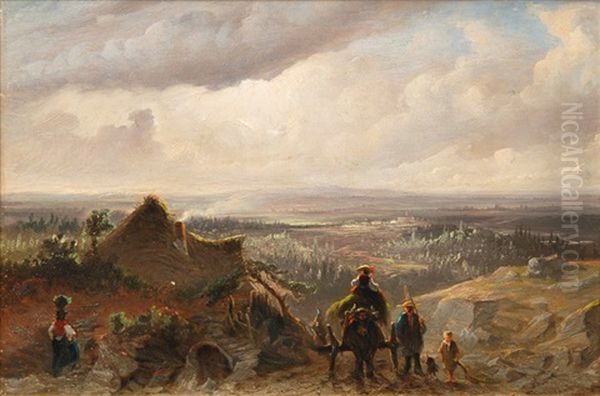 Extensive Landscape With Small Cottage And Oxen Cart - view 1