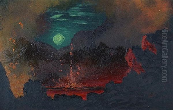 Nocturne Volcano Scene - view 1