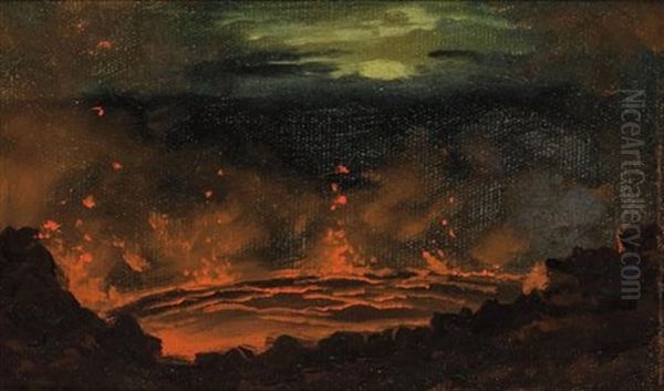 Kilauea Caldera, Hawaii by Jules Tavernier