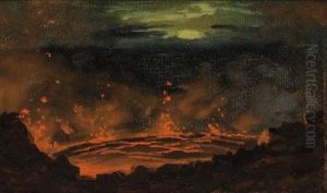Kilauea Caldera, Hawaii by Jules Tavernier