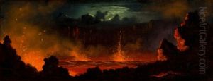 Volcanic Landscape by Jules Tavernier
